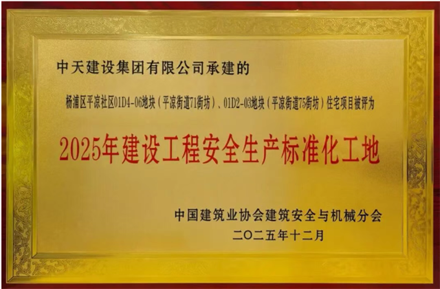 z6尊龙凯时控股集团承建9个项目列为2025年建设工程安全生产标准化工地学习交流项目奖项